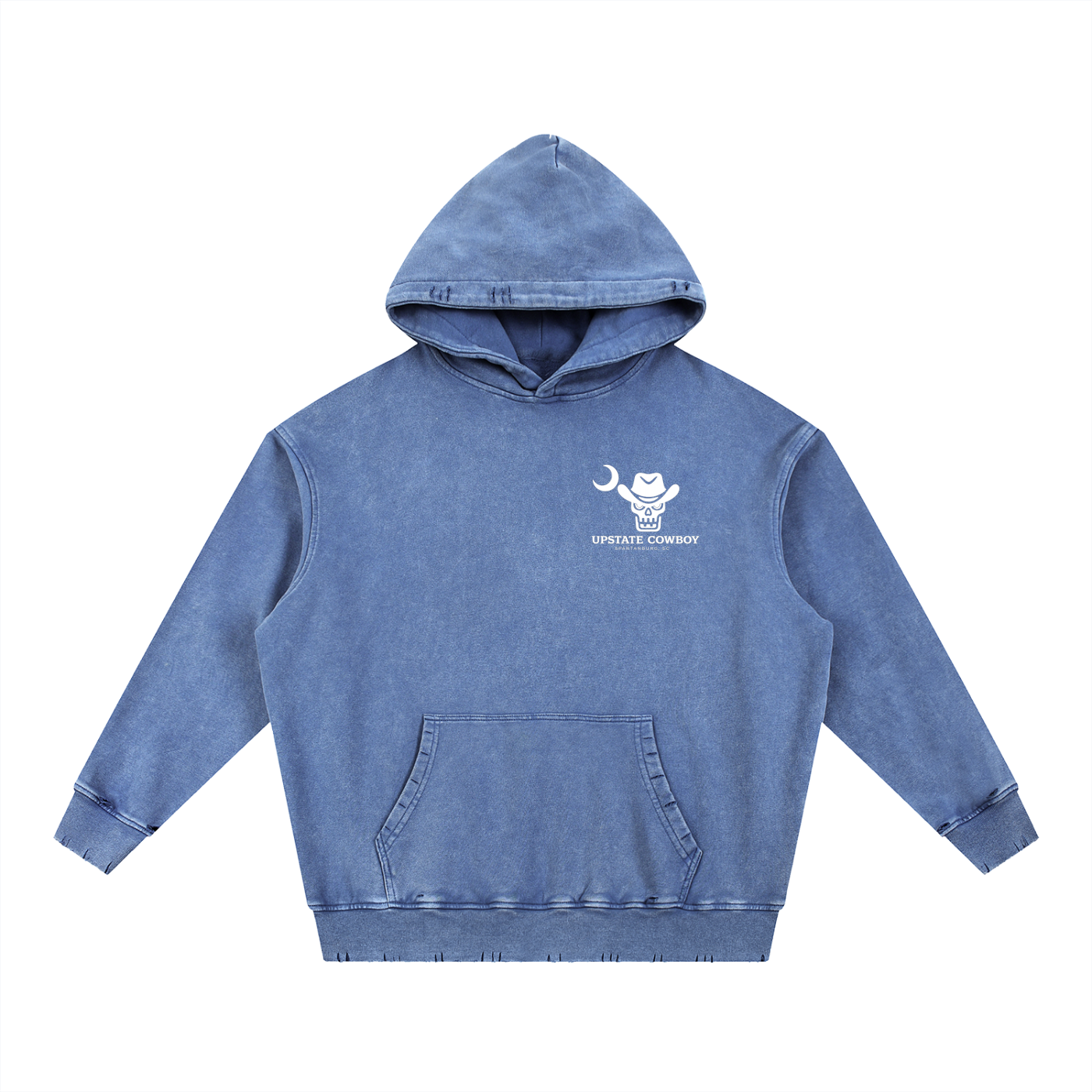 Snow Wash Hand-Frayed Heavyweight  Hoodie