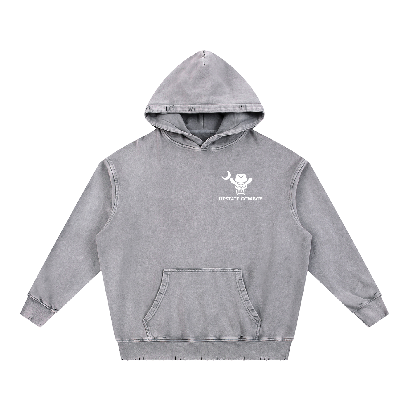Snow Wash Hand-Frayed Heavyweight  Hoodie