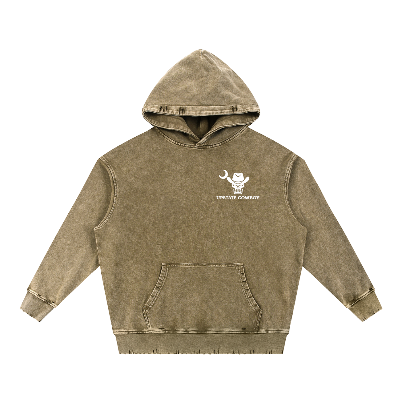 Snow Wash Hand-Frayed Heavyweight  Hoodie