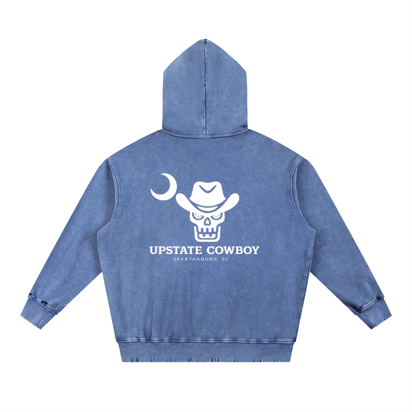 Snow Wash Hand-Frayed Heavyweight  Hoodie