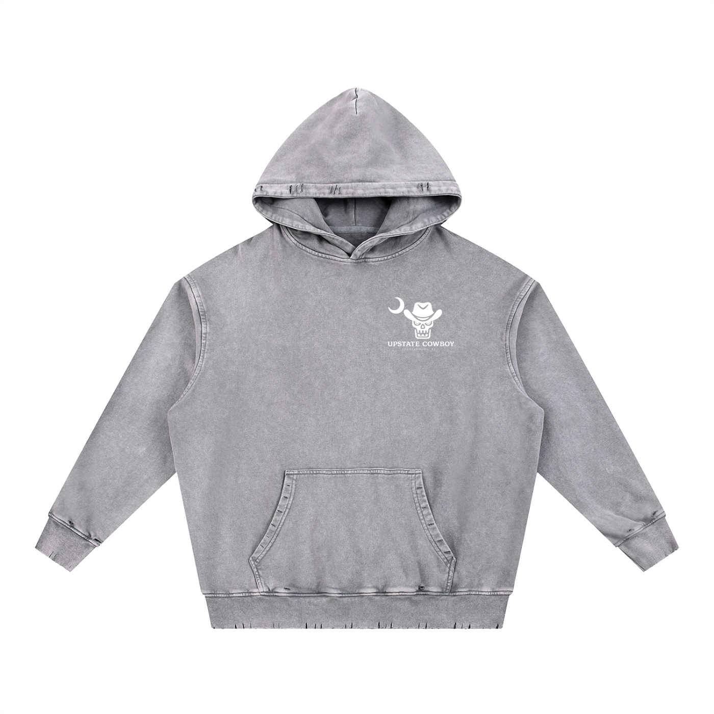 Snow Wash Hand-Frayed Heavyweight  Hoodie