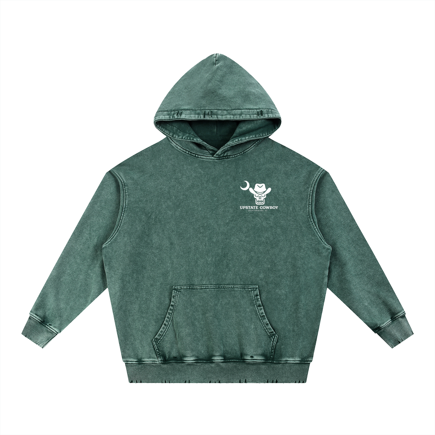 Snow Wash Hand-Frayed Heavyweight  Hoodie